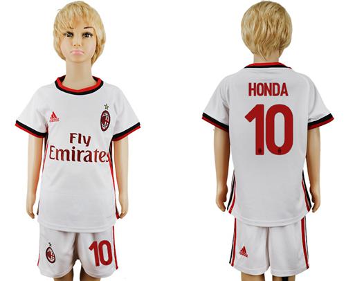 AC Milan #10 Honda Away Kid Soccer Club Jersey - Click Image to Close